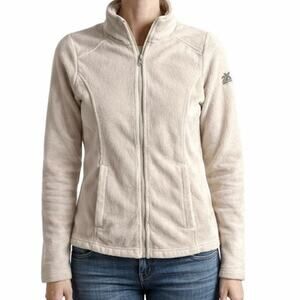 ZeroXposur Womens Jacket Size S White Fleece Full Zip Fron Pockets Long Sleeve